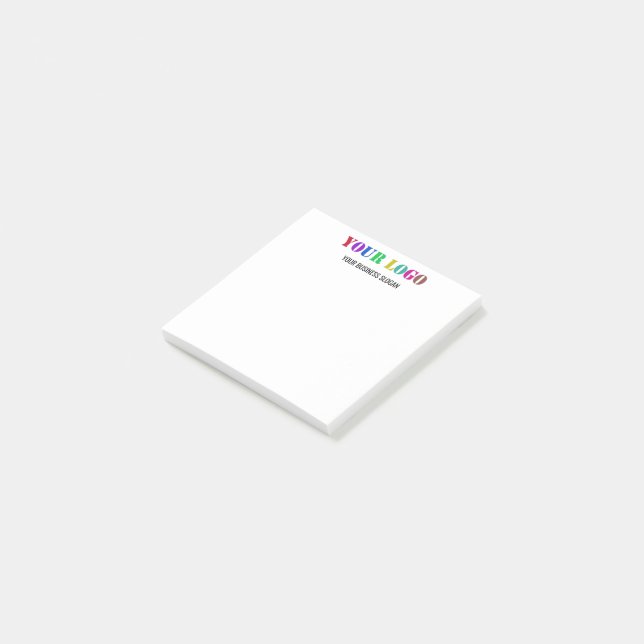 Ihr Firmenlogo und Ihr benutzerdefinierter Text -  Post-it Klebezettel (angewinkelt)
