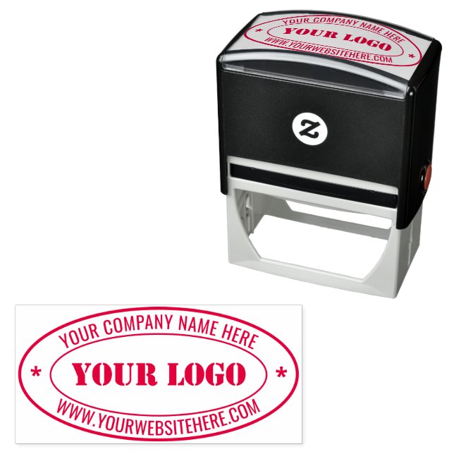 Ihr Firmenlogo und Oval-Briefmarke Permastempel (Beispiel)