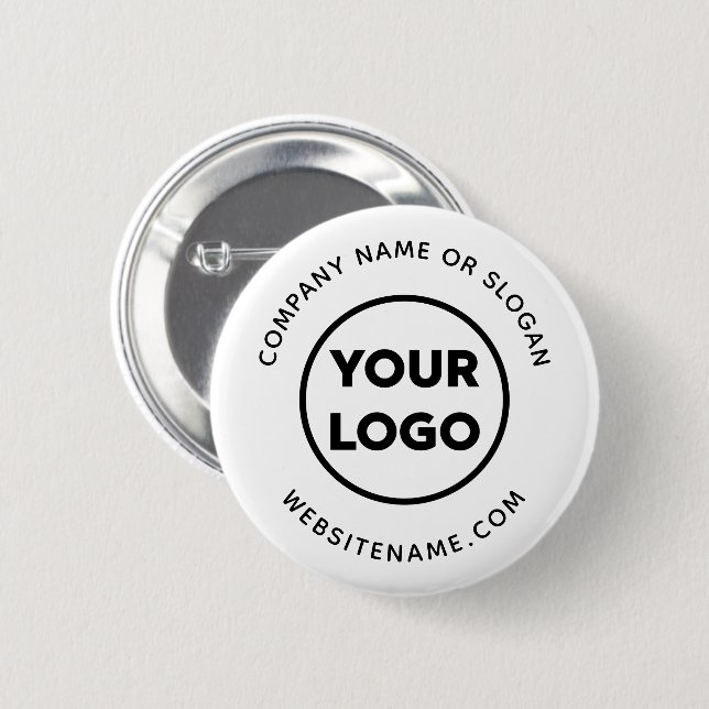 Ihr Firmenlogo und Text Corporate Swag Button (Vorne & Hinten)