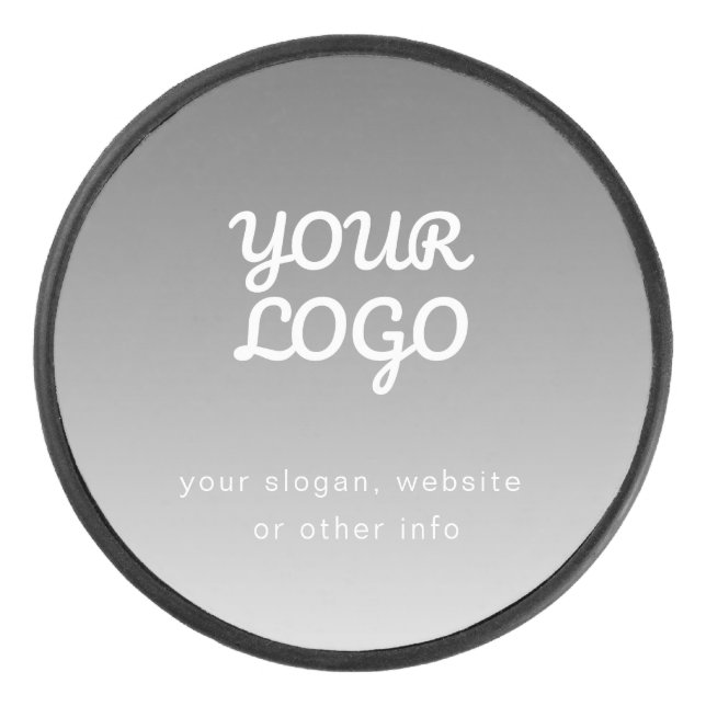 Ihr Firmenlogo und Text | Dark Gray Ombre Eishockey Puck (Vorderseite)