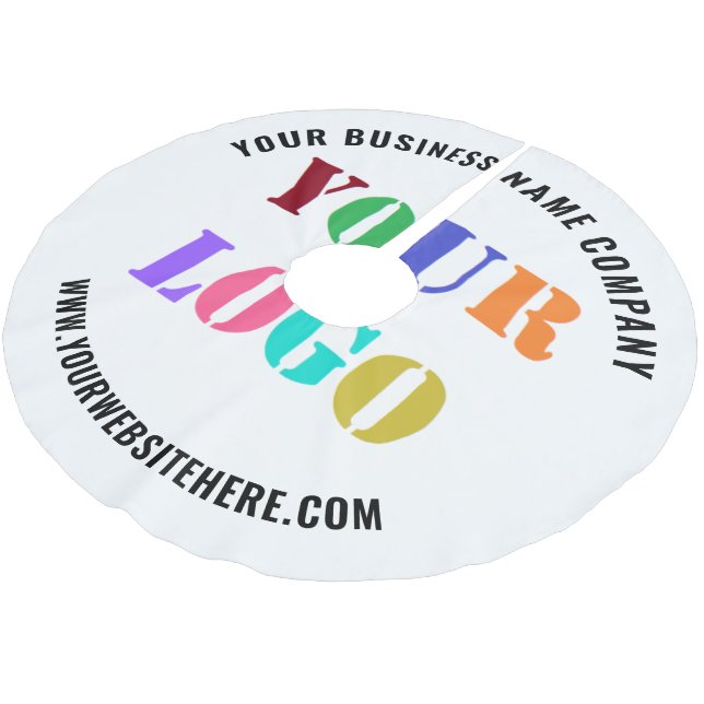 Ihr Firmenlogo und Text-Weihnachtsbaum-Rock Polyester Weihnachtsbaumdecke (Schrägansicht)