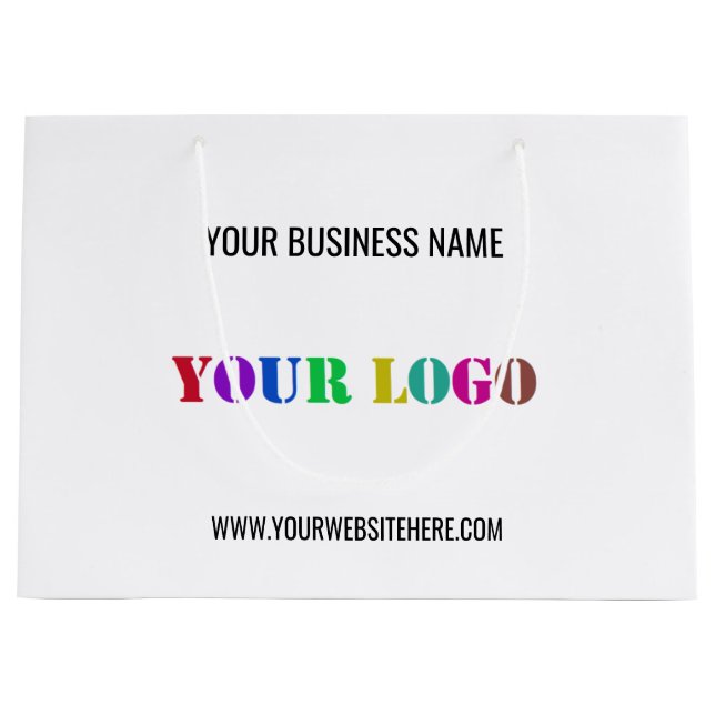 Ihr Firmenlogo und Text-Werbegeschenktasche Große Geschenktüte (Vorderseite)