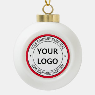 Ihr Firmenlogo und Weihnachtsdekoration im Text Keramik Kugel-Ornament