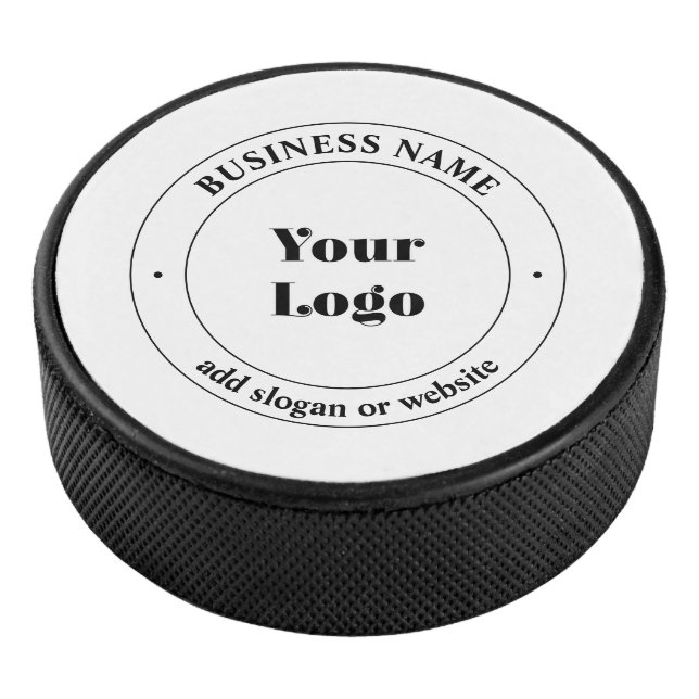Ihr Firmenlogo und Werbetext | weiß Eishockey Puck (3/4)