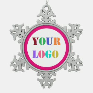 Ihr Firmenlogo Weihnachtsdekoration Schneeflocken Zinn-Ornament