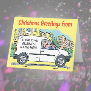 Ihr Firmenname auf Weihnachtskarte für Lieferwagen Karte