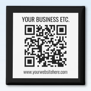 Ihr Firmenname & bearbeitbarer QR-Code Magnet