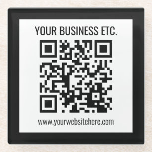 Ihr Firmenname & editierbarer QR-Code Glasuntersetzer