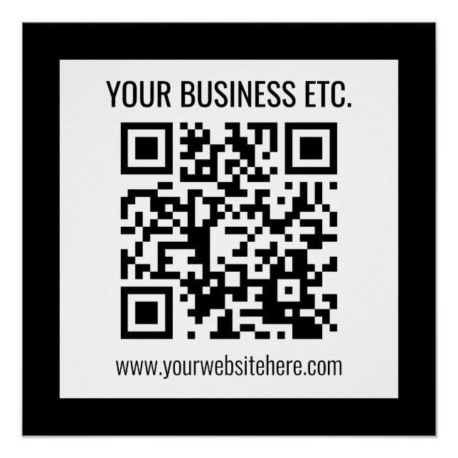 Ihr Firmenname & editierbarer QR-Code Poster (Vorderseite)