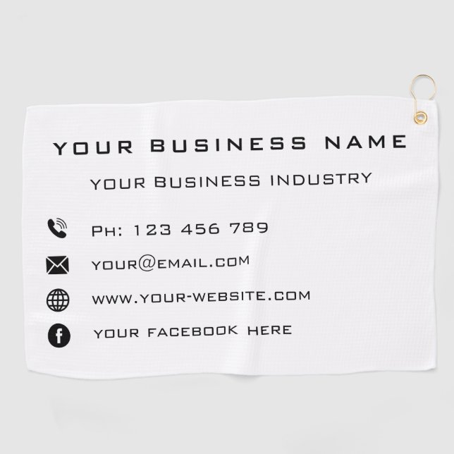 Ihr Firmenname Info Company Golf Handtuchgeschenk Golfhandtuch (Horizontal)