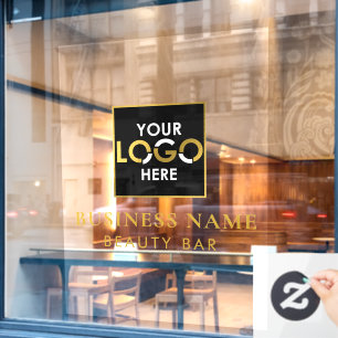 Ihr Firmenname Logo Schaufenster Schwarz & Gold Fensteraufkleber