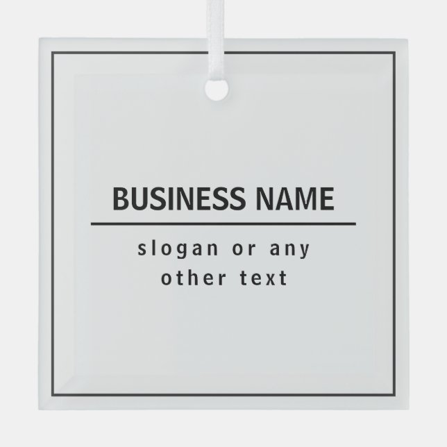 Ihr Firmenname oder Ihre Marke usw. Weiß Schwarz Ornament Aus Glas (Vorderseite)