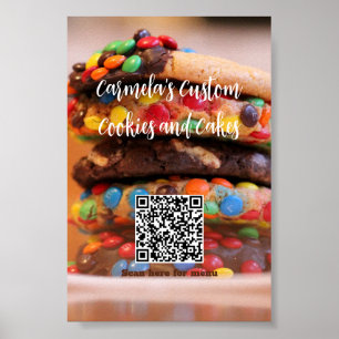 Ihr Firmenname Text mit Menü QR-Foto Poster