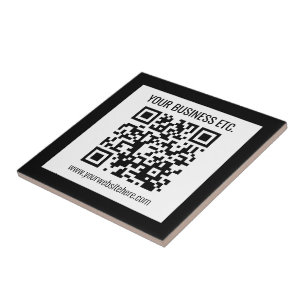 Ihr Firmenname und Ihr bearbeitbarer QR-Code Fliese