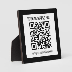 Ihr Firmenname und Ihr bearbeitbarer QR-Code Fotoplatte