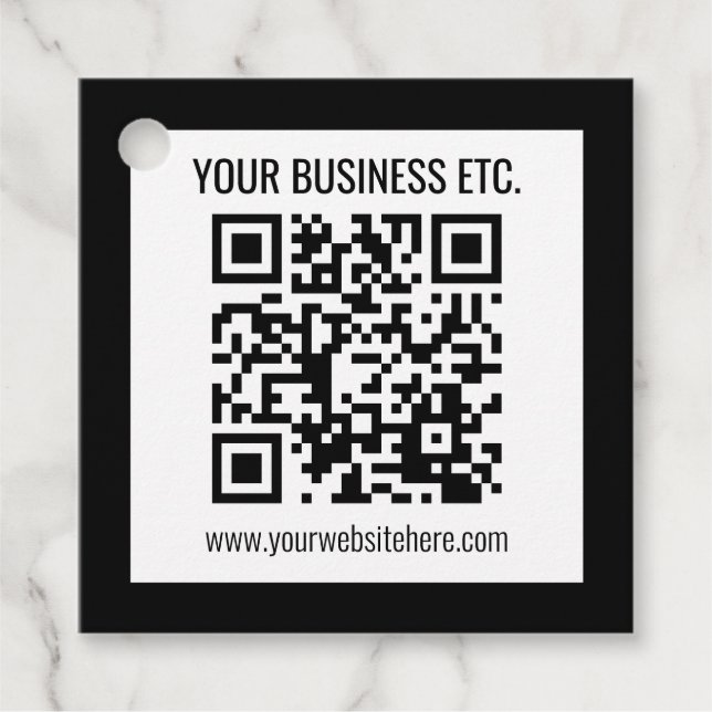 Ihr Firmenname und Ihr bearbeitbarer QR-Code Geschenkanhänger (Vorderseite)