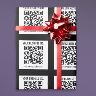 Ihr Firmenname und Ihr bearbeitbarer QR-Code Geschenkpapier