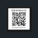 Ihr Firmenname und Ihr bearbeitbarer QR-Code Leinwanddruck<br><div class="desc">Fügen Sie einfach Ihre Website-Adressen URL, um sofort einen scannbaren QR-Code zu erstellen.</div>