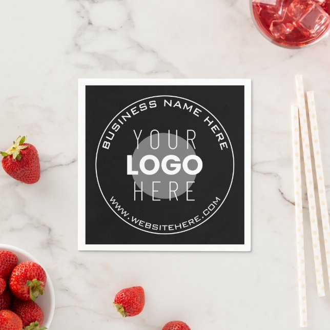 Ihr Firmenname, Website + hochgeladenes Bild Serviette (Beispiel)