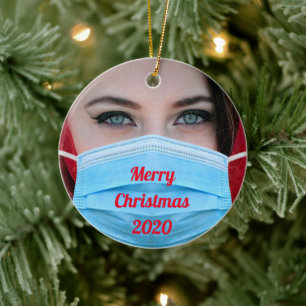 IHR FOTO 2020 Gesichtsmaske Personalisiert Keramik Ornament