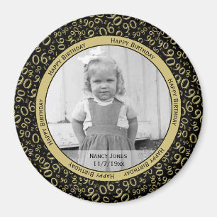Ihr Foto:  90. Zahl-Muster-Gold und Schwarzes Magnet