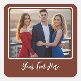 Ihr Foto Anpassbares Personalisiertes Geschenk Qua Quadratischer Aufkleber