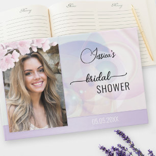 Ihr Foto Artistic Lilac Floral Brautparty Gästebuch