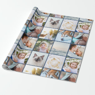 Ihr Foto benutzerdefiniertes Raster Collage Marine Geschenkpapier