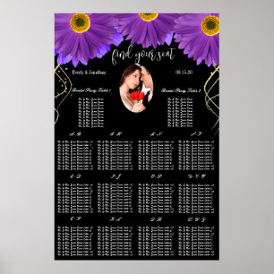 Ihr Foto Black & Plum Gerber Daisy Seekarte Poster