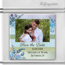 Ihr Foto Blumenfrühling speichern Sie das Datumsfe Magnet