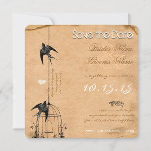 Ihr Foto Damask Bird Cage Wedding Save the Date Einladung