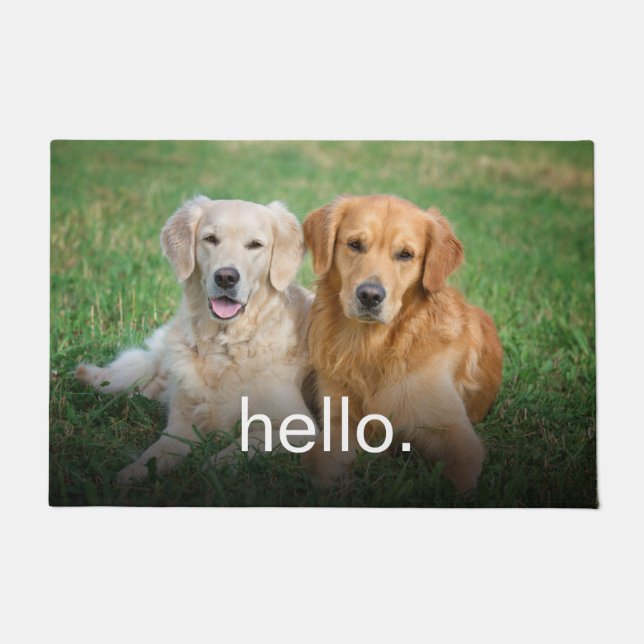 Ihr Foto des Hauses mit einem Hundekatzen  Fußmatte (Vorderseite)