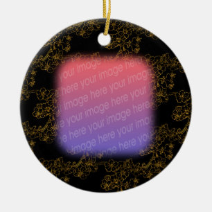 Ihr Foto Elegante Goldene Blumen Keramik Ornament