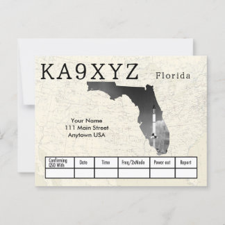 Ihr Foto Florida Shaped Cutout Custom QSL Postkarte