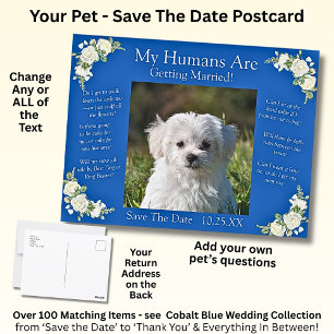 Ihr Foto für Haustiere Save the Date Kobalt Blau & Postkarte