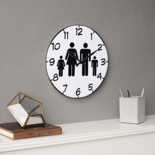 Ihr Foto für Ihre Familie Große Wanduhr