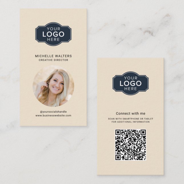 Ihr Foto für Logos und QR-Code Mitarbeiter Visitenkarte (Vorne/Hinten)