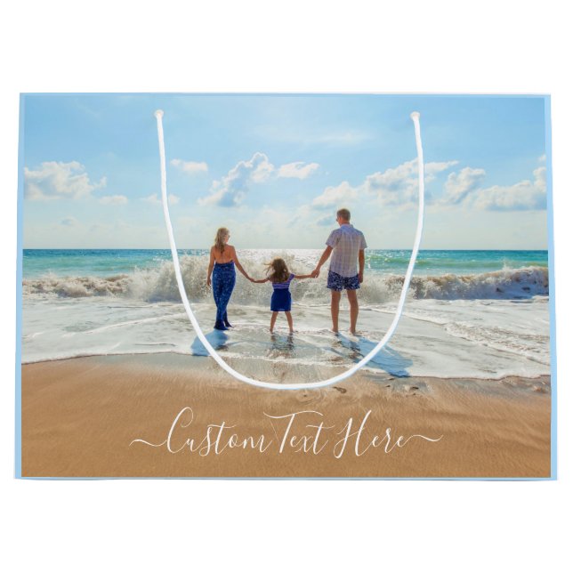 Ihr Foto-Geschenkbeutel mit benutzerdefiniertem Te Große Geschenktüte (Vorderseite)