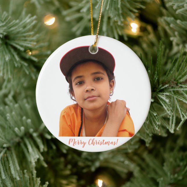 Ihr Foto gestaltet Ihre eigene Keramik Keramik Ornament (Baum)
