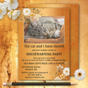 Ihr Foto Gold Moving Housewarming Einladung