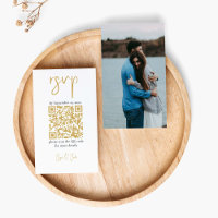 Ihr Foto Gold QR-Code Schwarze Hochzeit RSVP