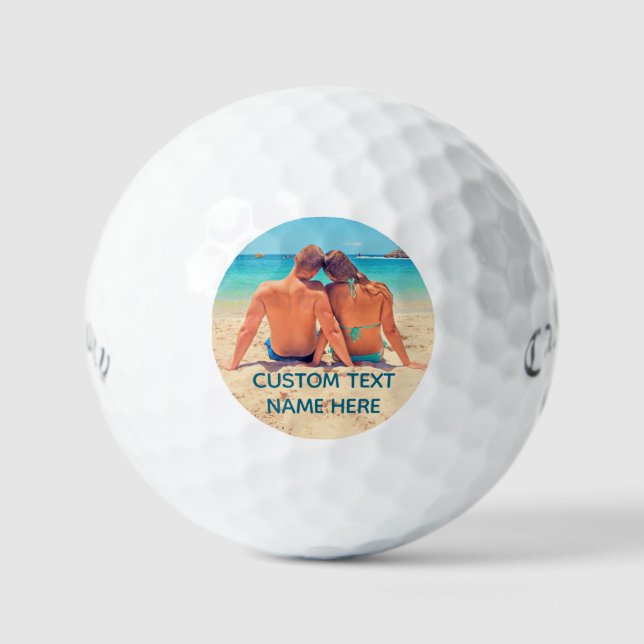 Ihr Foto Golfbälle mit eigenem Textnamen (Vorderseite)