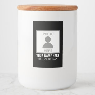 Ihr Foto hier Name und Alter Lebensmitteletikett