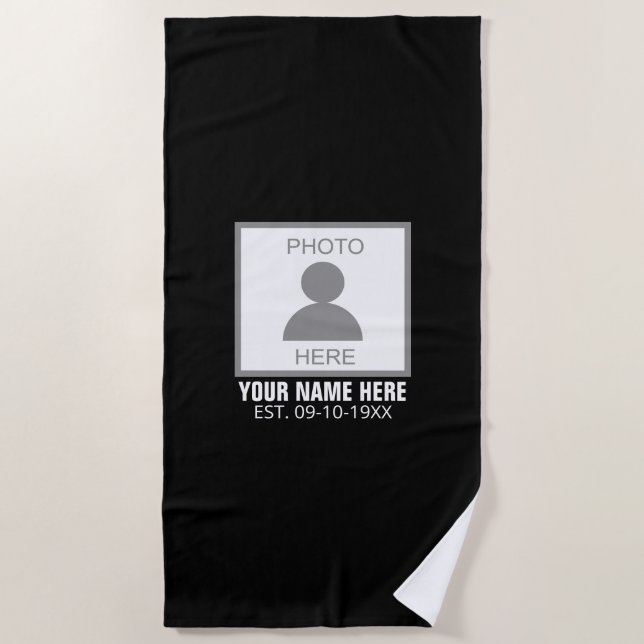 Ihr Foto hier Name und Alter Strandtuch (Vorderseite)