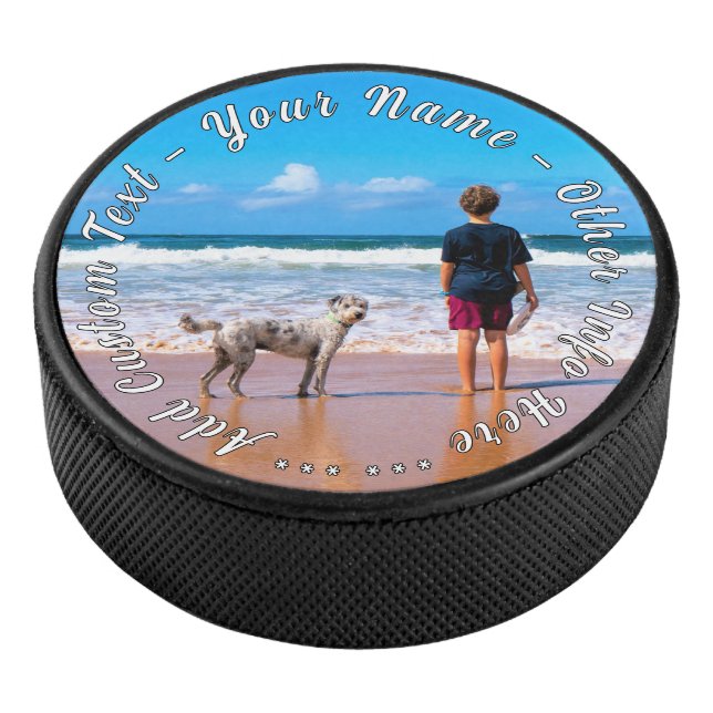 Ihr Foto Hockey Puck Geschenk mit eigenem Textname (3/4)