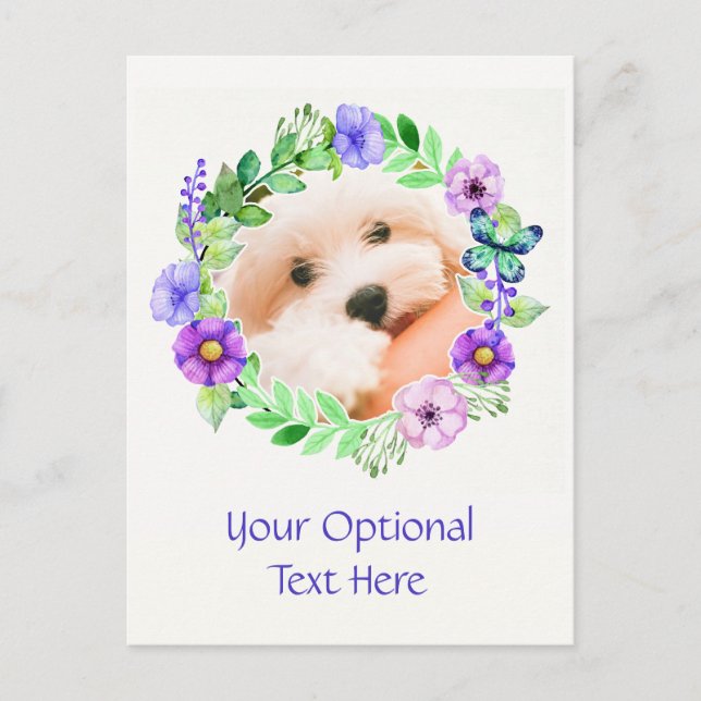 Ihr Foto in Blume Gestaltete Postkarte (Vorderseite)