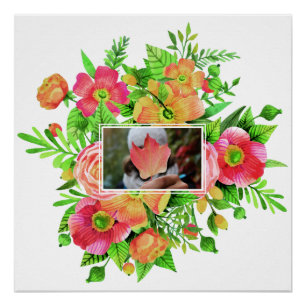 Ihr Foto in einem benutzerdefinierten Blume Rahmen Poster