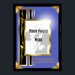 Ihr Foto in einem Blue Art Deco Frame Poster<br><div class="desc">Ein Foto von sich selbst, Familie, Freunden oder Haustieren got, das es verdient, an einer Mauer zu hängen, im Gegensatz zu den virtuellen Wänden, an die Sie Button selbt? Diese Plakatvorlage lasse Ihnen genau das auf eine elegante und erschwingliche Art zu tun. Ersetzen Sie unseren Platzhalter-Pix mit Ihrem hochgeladenen Bild...</div>