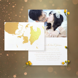 Ihr Foto in Real Gold Foil Einladungen für Hochzei