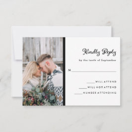 Ihr Foto in Schwarz und Weiß | Hochzeit RSVP Karte